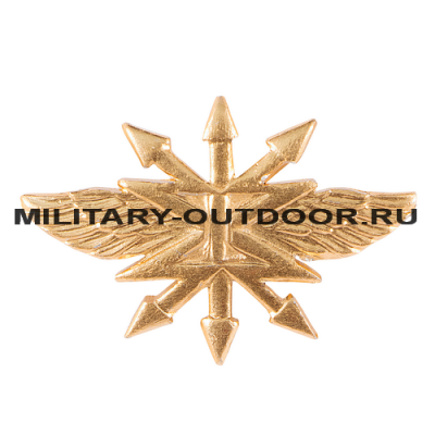 Знак-эмблема на петлицу Войска связи золотистый 07030031