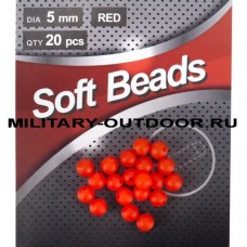 Бусины фидерные Namazu Soft Beads PVC Red/20шт N-SBF-01