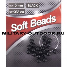 Бусины фидерные Namazu Soft Beads PVC Black/20шт N-SBF-13