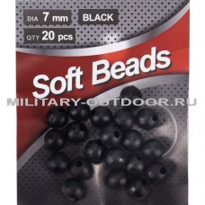 Бусины фидерные Namazu Soft Beads PVC Black/20шт N-SBF-15